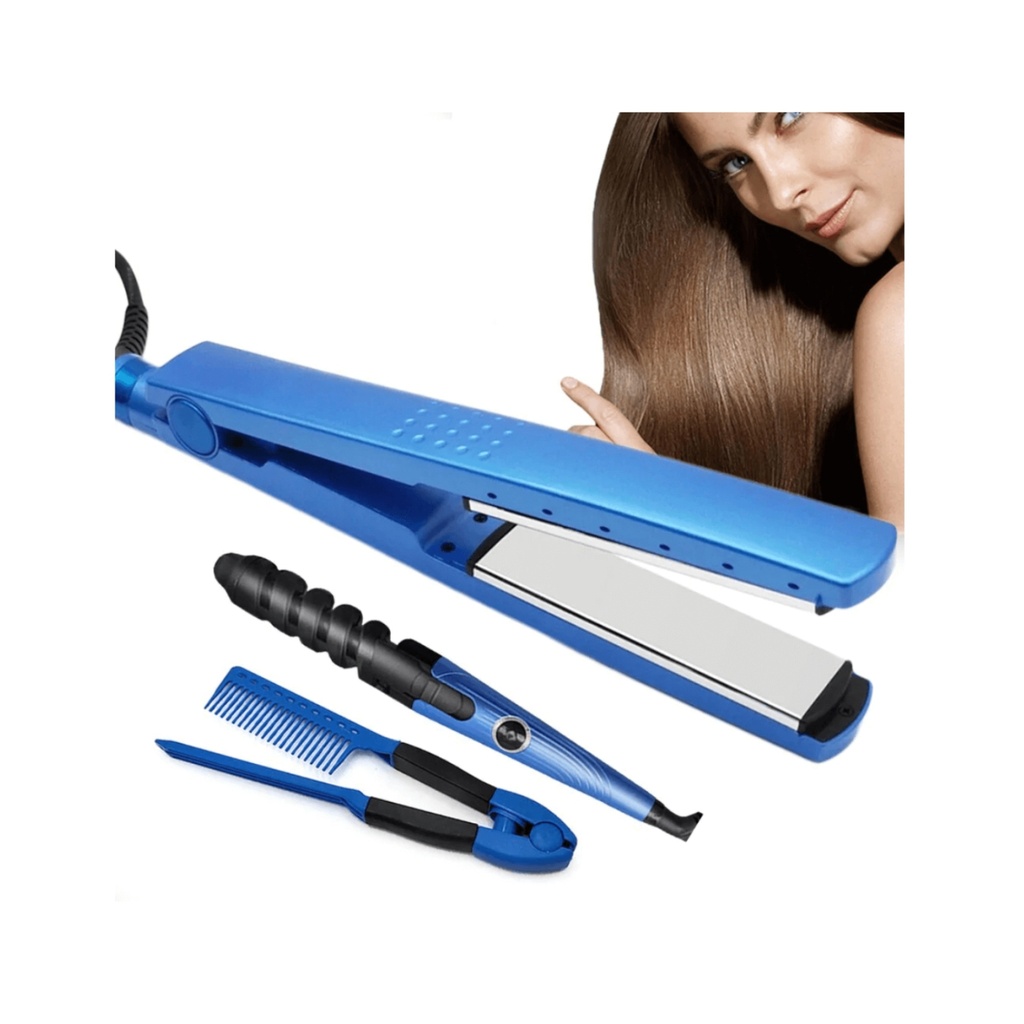 BABYLISS PLANCHA CON RIZADORA Y PEINE PRO TITANIUM