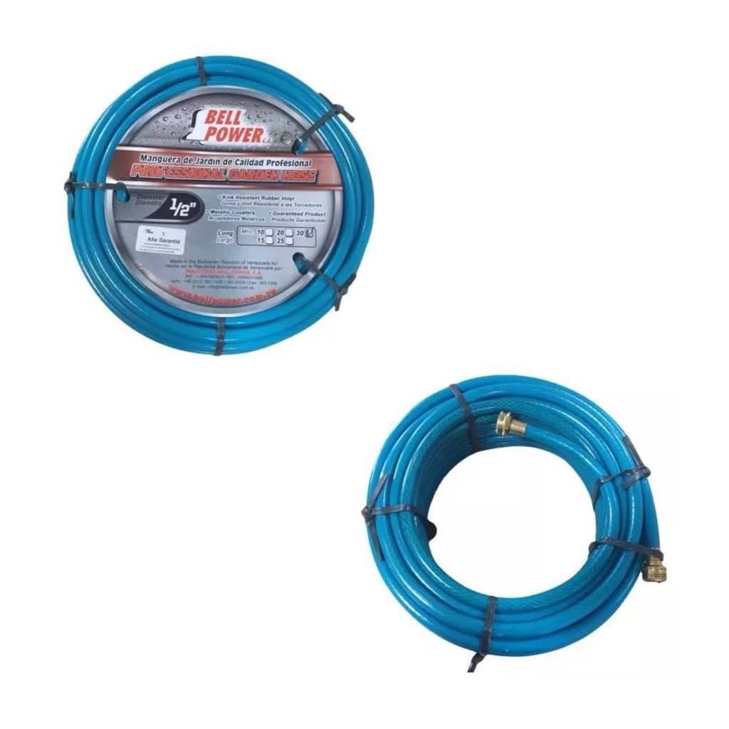 BELL POWER MANG. AZUL REFORZ 1/2 X 10MTS C/BRC