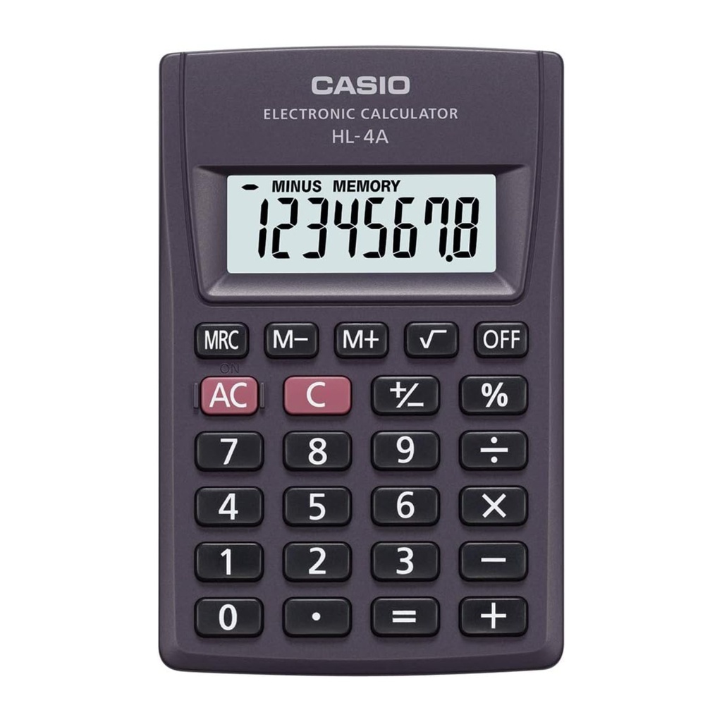 CASIO CALCULADORA 8 DIG.--HL-4A