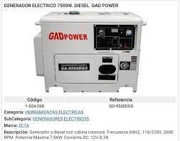 GD POWER GENERADOR ELECT. DIESEL 7.5KVA 110-220V