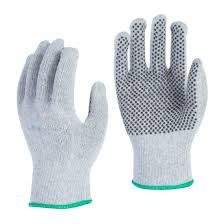 GUANTES TEJIDO ALGODON GRIS