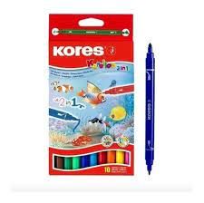 KORES PLUMON ESCOLAR 2 EN 1 KORELLO 10 COLORES