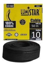 LUMISTAR CABLE 10AWG NEGRO C/M