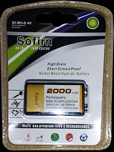 SOFIRN BATERIA RECARGABLE 9V 2000MAH 8.4V